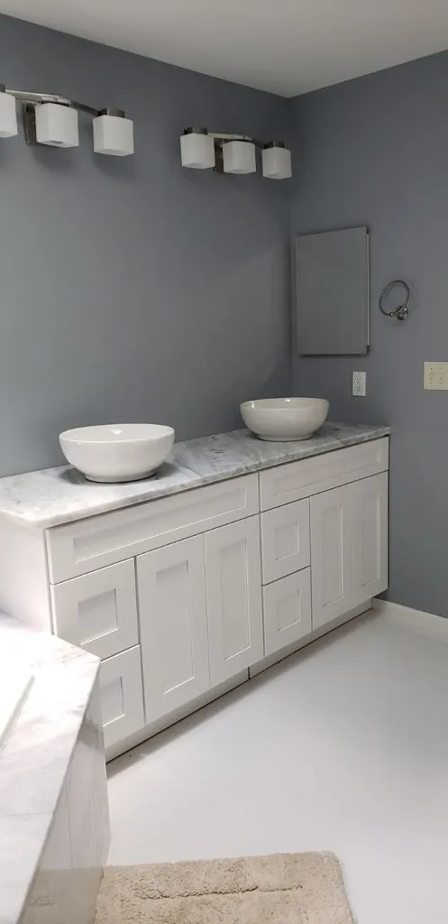 Double vanity with granite top