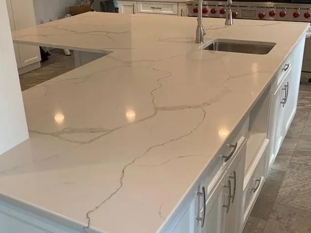 Quartz L-shaped countertop